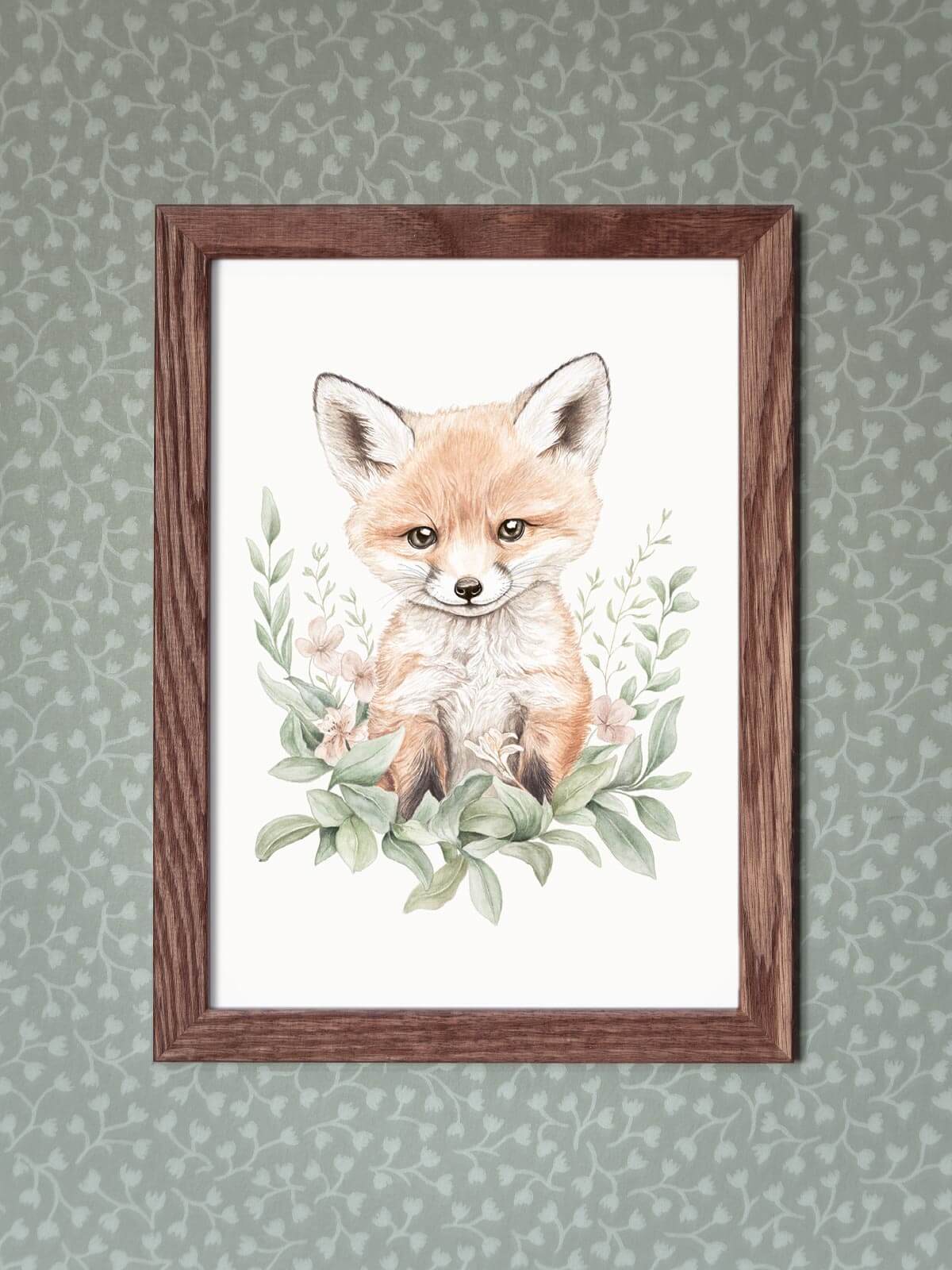 A5 poster med räven Remi i mörkbrun ekram