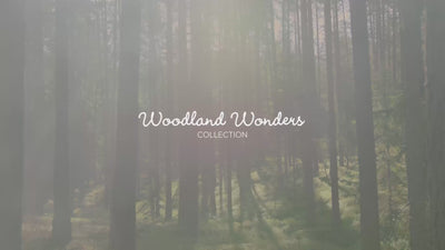 Woodland Wonders kollektion – barn i skogen, handmålning av akvareller och skogsdjurstavlor